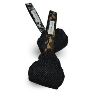 Pelota L semi dura de lino francés negro 12 cm para obediencia canina profesional