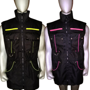 Chaleco de Entrenamiento Solid Black con Bolsillos Combinables Frontales