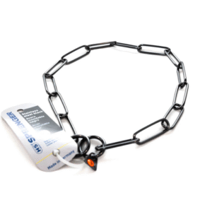Collar de Eslabones Herm Sprenger 61cm – Fur Saver Acero Inoxidable Negro