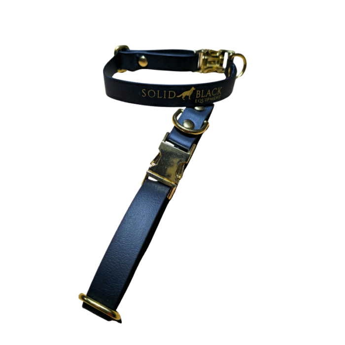 Collar fijo de Biothane con herrajes de bronce – Talla M