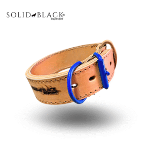 Collar de Cuero Fijo 50 mm Solid Black – Doble Lonja