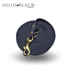 Trailla Engomada 10 mts x 1.5 cm con Mosquetón de Bronce – Solid Black