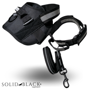 Kit Operativo Arnés + Collar + Traílla, Reflectivo 300 Lumens, velcros para Identificación – Solid Black