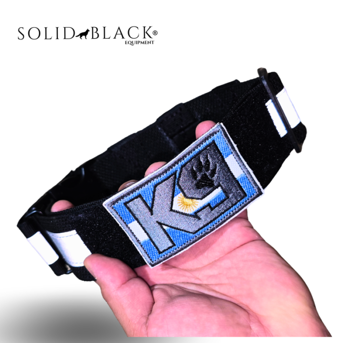 Collar Táctico 50 mm ancho con Doble Cierre Seguridad -Asa Sup. Reforzada para Perros Operativos