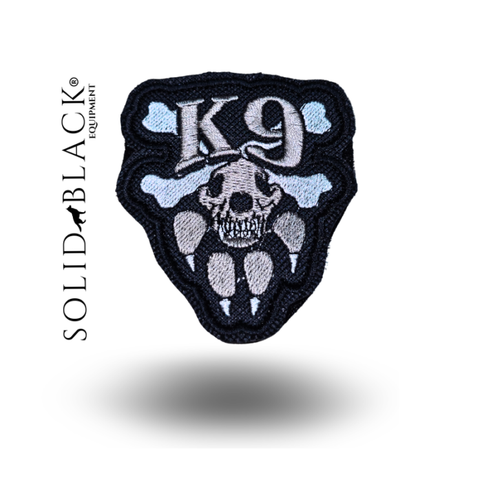 Parche Bordado K9 Calavera con Velcro 7,5 x 6,5 cm