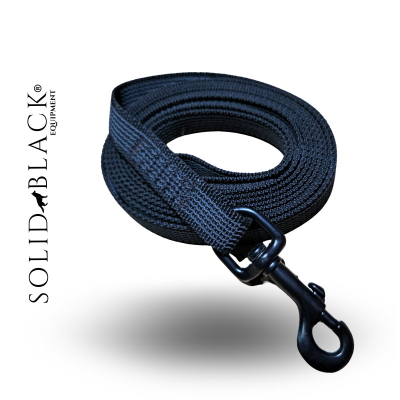 Traílla Antideslizante Engomada de Alta Durabilidad con Mosquetón Negro – 2cm